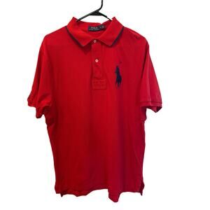Men’s Polo Ralph Lauren Big Pony Red Shirt. Size Large Tall